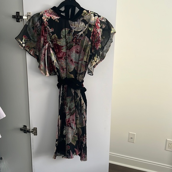 Zara chiffon and velvet dress - Picture 2 of 2